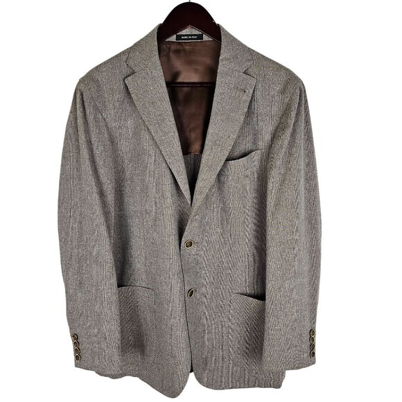 Saks Fifth Avenue Mens Blazer 42R Textured Jacquard Italy Lanificio Di Fabio - Picture 1 of 14